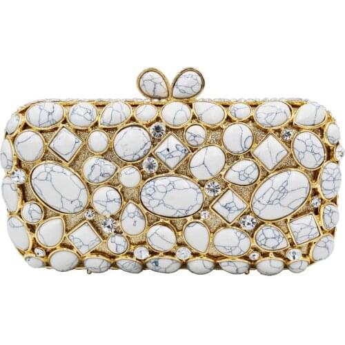 Female Handbags Blue Gem Porcelain Personality Clutches Evening Bags Crossbody Bags A510