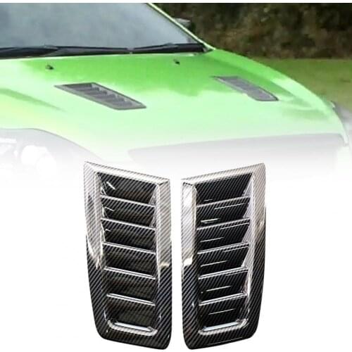 1Pair Universal Car Front Bonnet Vents Hood Air Flow Intake Decorative Scoop Cover For Ford Focus MK2 BMW Audi Benz Black Carbon