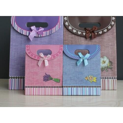 100pcs cardboard Candy Box Christmas Gift Packaging Handbag Zakka Craft Bakery Cookies Biscuits Package Bags Xmas Party Favors