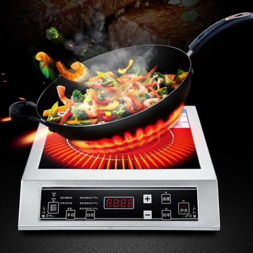 3500W Induction Cooker Commercial Waterproof Electric Induction Cooktop Stainless Steel Black Crystal Induction Cooker Cooktop