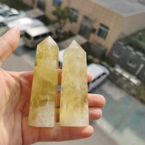 90mm Natural Citrine quartz crystal wand point yellow quartz crystals point reiki healing