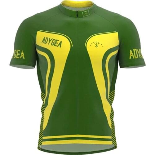 ADYGEA 2020 Mens classic cycling team Green short sleeved bike Road Mountain Race Clothing Maillot outdoor bike clothing