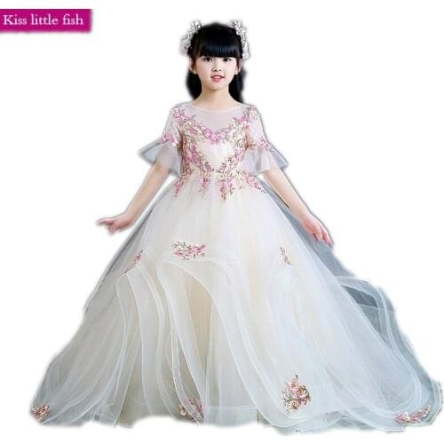 Free shipping 2019 new pageant dresses for girls Wedding dress for girl kids