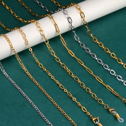 Teamer Stainless Steel Glasses Chain Women Men Mask Chain Holder Heart Lanyard Hanging Glasses Strap Sunglasses Necklace Cords