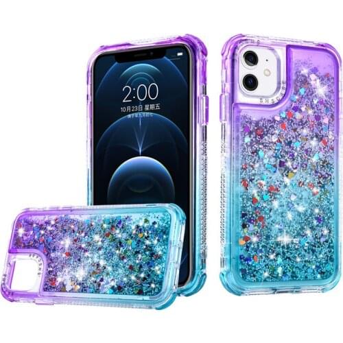Color Quicksand Phone Case iPhone 13 11 12 Pro Max XR XS X 7 8 6s Plus SE 360 Full Body Crystal Transparent Silicon Protect Case
