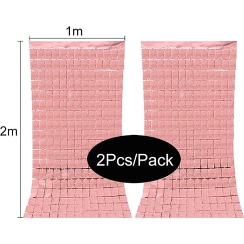 Birthday Party Decorations Birthday Girl 2pcs/pack Party Backdrop Bachelorette Party Lattice Mirror 2M Tinsel Curtain