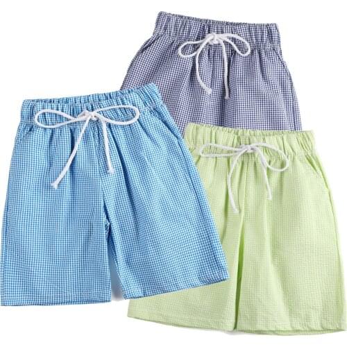 Kids Shorts Summer 100% Cotton Seersucker Short Pants Infant Casual Childrens Clothing Boys Clothes