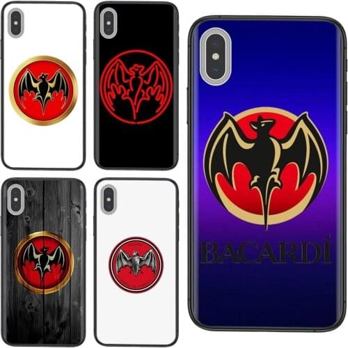 For Xiaomi Redmi Note 9 9S 8 7 10 Note9 Note 9 Pro Max 9Pro 5G Cheapen Bacardi Rum Vampire Bat Sticker Logo Black Prime