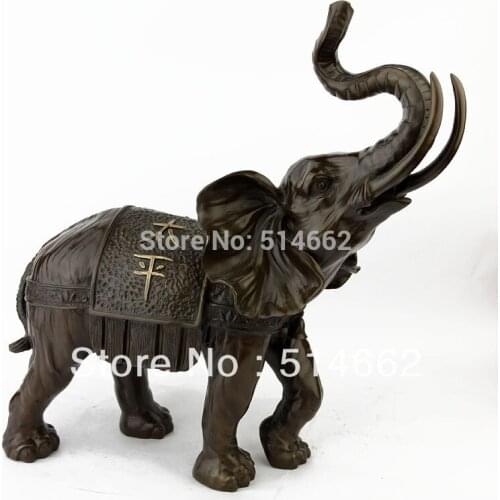 FengShui Brass Pair Of Tai Ping Elephant statues