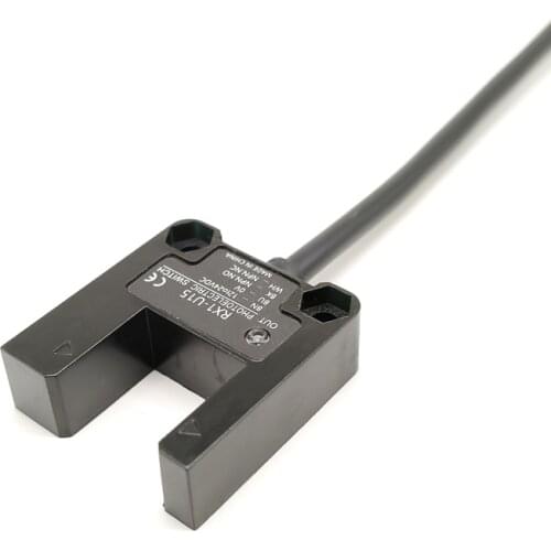 Taidacent U Slot NPN IR Photoelectric Level Sensor Four Wire 12~24V Normally Open/Normally Closed 10/15mm Wide Slot