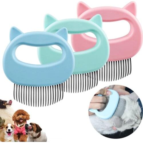 Hot Sale Pet Cat Dog Massage Comb Shell Shaped Handle Comb Hair Remover Pet Grooming Massage Tool Cleaning Brush Pet Products