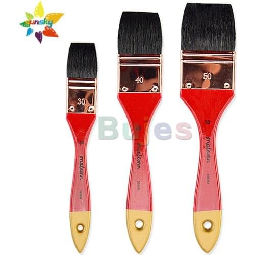 MALEONN Squirrels hair Watercolor pen Flat head Board brush Professional fine arts painting brush Gouache oil painting brush
