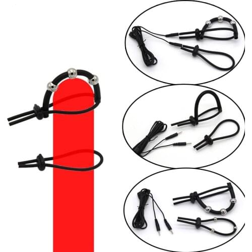 Electro Shock Penis Rings,Beads E-stim Massage Cock Rings, Electric Stimulation ,BDSM Adult Sex Toys For Men Medical Themed Kits