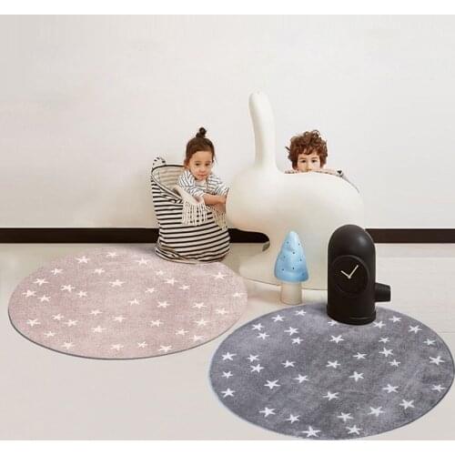Tapis Round Carpets Living Room Coffee Table Rugs Home Mats Bedroom Bedside Blanket Childrens Cartoon Thicken Alfombra ковер