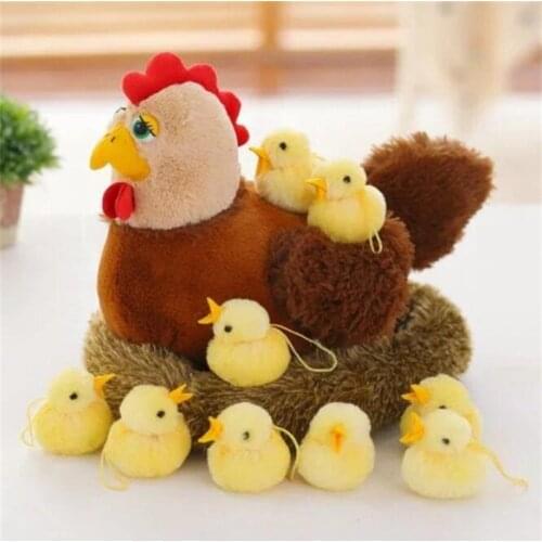 35CM Stuffed Chicken Doll Plush Toys Pretend Kids Early Education Home Decoration Christmas Birthday Gifts