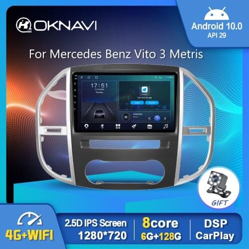 Android 10.0 Smart Car Radio For Mercedes Benz Vito 3 Metris 2016-2020 GPS Video Multimedia Stereo Auto Player Carplay 6G 128G