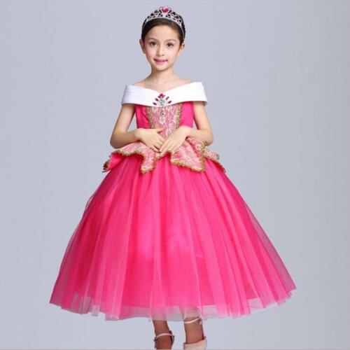 Lovely Girls Dress Lace Embroidery Pink Princess Dresses Beautiful Birthday Dress Halloween Costumes Star Party Dress