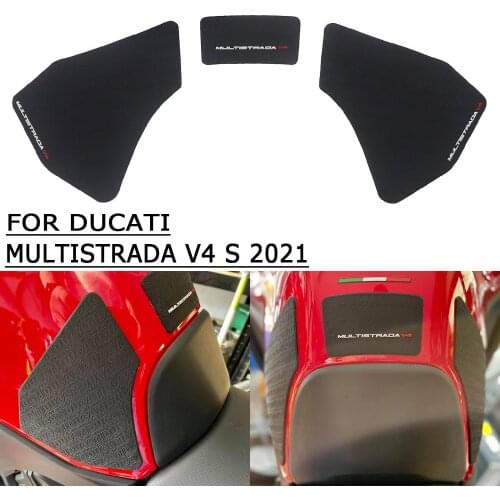 Motorcycle Non-slip Side Fuel Tank Stickers Waterproof Pad Rubber Sticker FOR DUCATI Multistrada V4 S 2021