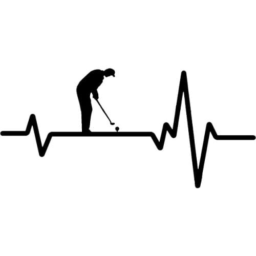 Personality Mysterious ECG Golf Sports Sticker High Quality Car Window Decoration Personality PVC Waterproof Decal Black/White