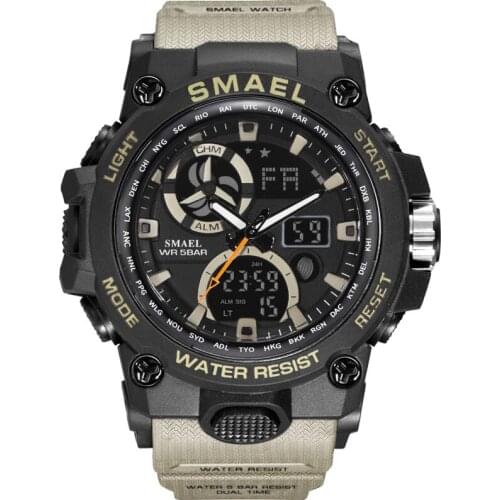 New Mens Watches Smael Military Watch Dual Display Analog Digital Watch Fashion Sport Waterproof Silicone Watch reloj hombre