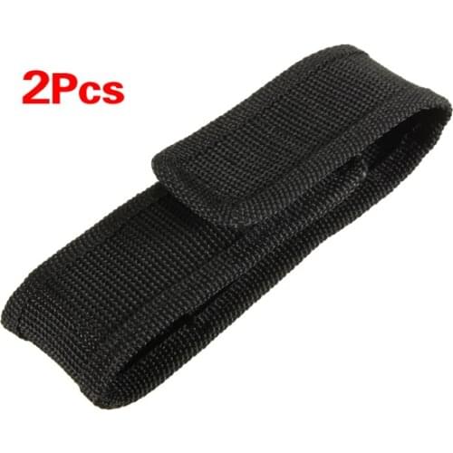 New 2pcs 13cm Black Nylon Holster Holder Belt Pouch Case Bag for LED Flashlight Torch