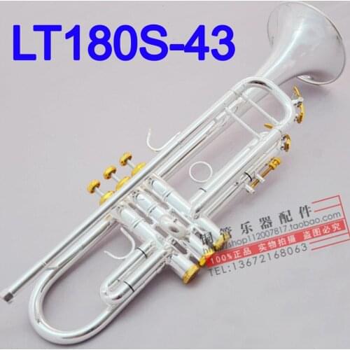 New MFC Bb Trumpet LT180S-43 Silver Plated Gold Keys Music Instruments Profesional Trumpets Student Included Case Mouthpiece