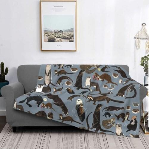 Old World Otters Throw Blanket Wool Blankets Canape 150X190 Winter Blanket Big All Sofas Quilted Bedspread 220 X 240