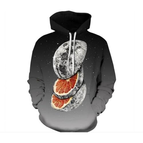 Autumn winter Men/Women 3d Sweatshirts Print Planet Orange Hooded Hoodies Unisex Pullovers Colorful Nebula Thin Hoody S-XXXL