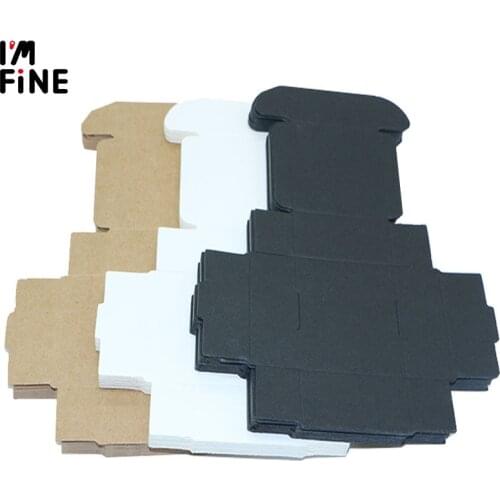 DIY Kraft Gift Box White/Brown/Black Paper Small Soap Box Kraft Cardboard Mini Jewelry Packing Carton Box 12Sizes
