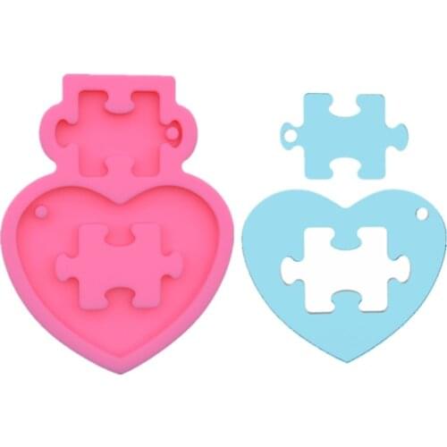 DIY Crafts Pendant Silicone Mould Jewelry Necklace Making Tool Super Glossy Love Heart Keychain Crystal Epoxy Resin Mold