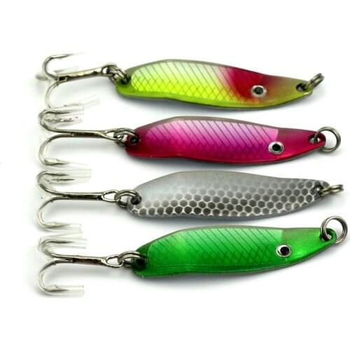 Big Sale 8pcs Spoon Fishing Lure Laser Reflective Metal Sequin Lure Spinner Slice Hard Bait Single Hook Fishing Lure 5cm 6.2g
