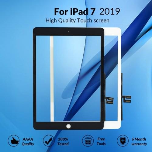 Touch screen For iPad 7 2019 A2197 A2200 A2198 Glass Digitizer Panel LCD Outer Display Replacement Sensor Glass With Home Button