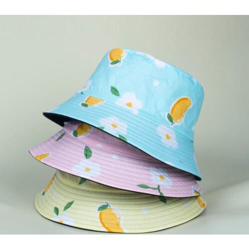 Printed Flower Fisherman Hat Mango Basin Hat Small Refreshing Sunshade Hat Travel Sun Hat Outdoor Hat Cross Border