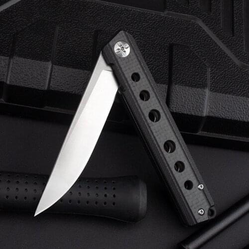 D2 High Hardness Folding Knife Carbon Fiber Exquisite Gift Knife Outdoor Wilderness Folding Knife Portable Pocket Knife