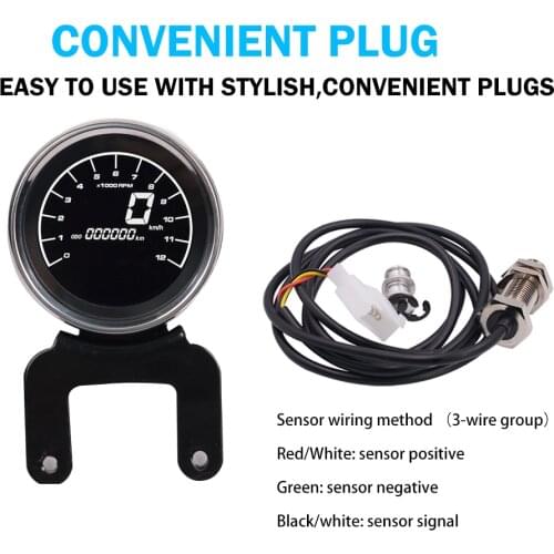 12V Motorcycle Tachometer Meter LED Backlight LCD For Harley-Digital Speedometer Temperature Fuel Meter Motorcycle Level Gauge