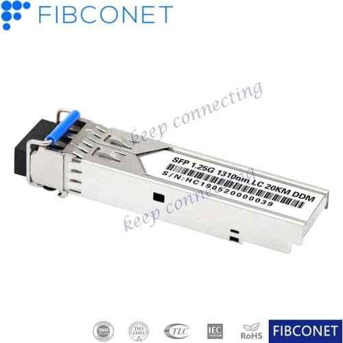 Fiber Optic 20km 1.25g 1310nm LC Fiber Transceiver SFP Duplex Module