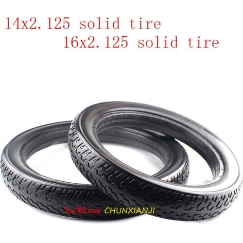 Good Quality 16 Inch Solid Tyre Electric Vehicle Tire 16x2.125 Non Inflation Tubeless Tyre Fits Folding Electric Bicycle E-bike