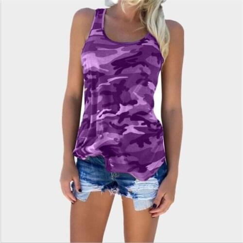 2020 New womens Vest Camouflage Running Sports Breathable Loose Version Top Summer Casual Sleeveless Wild Vest