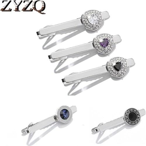 ZYZQ Creative Luxurious Men Tie Clip Creative Cubic Zirconia Tie Clip Gift Manufacturer Custom Wholesale