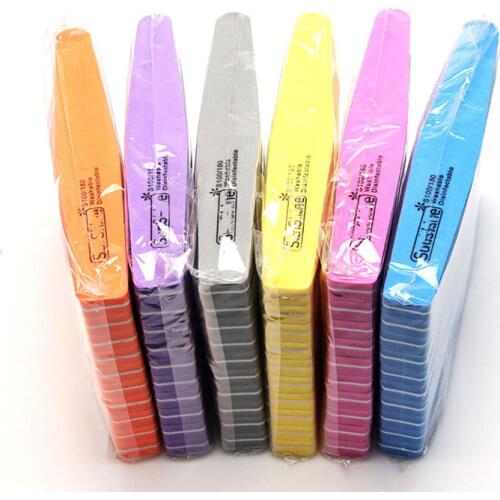 10pcs/lot Rhombus Double Side Nail Polish files buffer 100/180 Polishing Grinding Manicure Nail Buffers File Tools