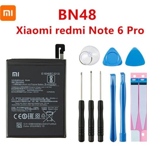 100% Orginal BN48 Battery 4000mAh For Xiaomi redmi Note 6 Pro High Quality BN48 Battery + Free Tools