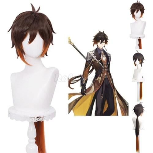 90cm Cosplay Genshin Impact Zhongli Wig Adult Men Women Halloween Gradient Long Heat Resisatnt Synthetic Hair Wig C69M52