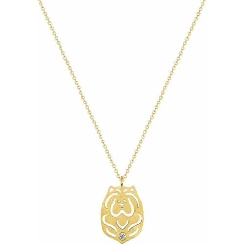 Aazuo Real Diamond 18K Jewelry Cool Lovely Animal Chow dog brand Pendent With Chain Bracelet Necklace gifted for Baby for Women