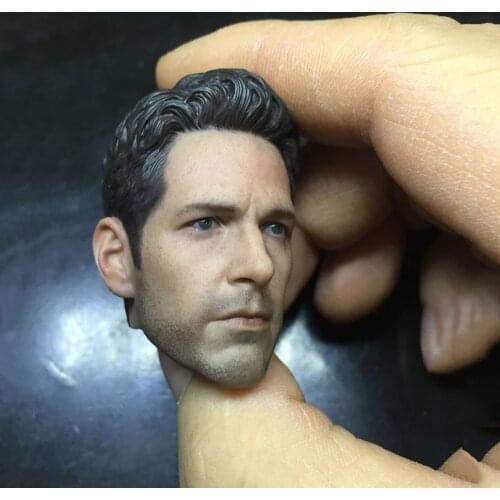 In Stock 1/6 Male Figure Accessory Soldier Head Sculpt Ant-Man Male Paul Rudd Model for 12'' Body