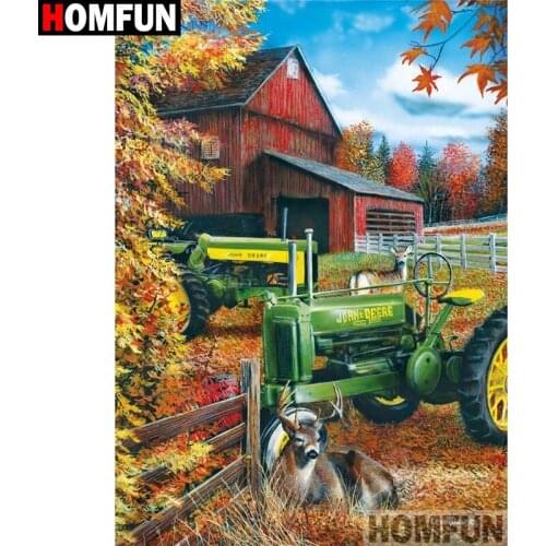 HOMFUN Full Square/Round Drill 5D DIY Diamond Painting "Car scenery" Embroidery Cross Stitch 5D Home Decor Gift A09178