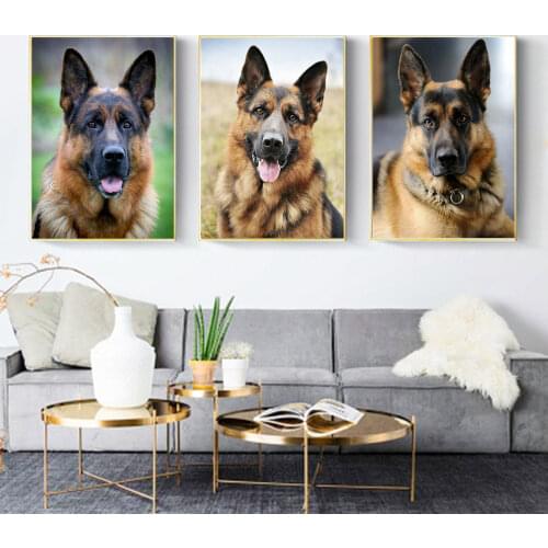 Huacan Diamond Painting Mosaic Dog Animal Home Decoration Embroidery Cross Stitch German Shepherd Diamond Art