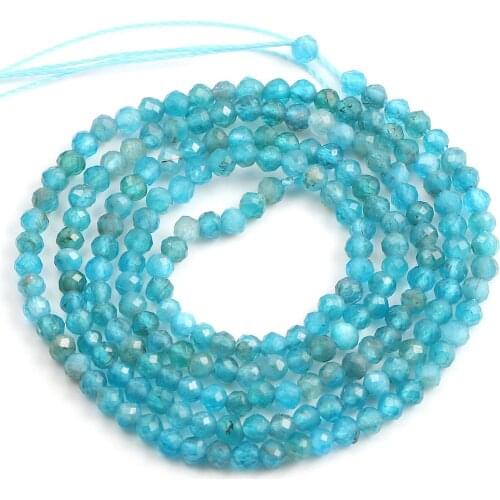 2020 Natural Stone Beads Round Shape Apatite Faced Scattered Beads Making for Jewelry DIY Bracelet Necklace 2 3 4 Mm