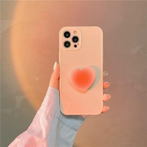 INS Folding Bracket Pink Love Heart Phone Case for Xiaomi Redmi Note 10 9 Pro K40 Mi 9S 10 11 Ultra Cute Phone Covers for Girls