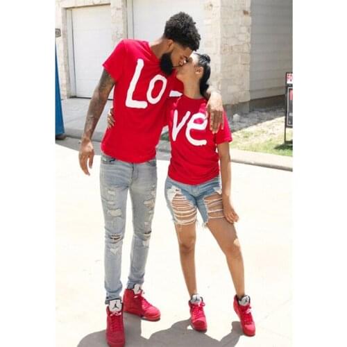 Tee Shirt Women Men T Shirt Cotton LOVE Red Basic High Quality T-shirts Female Casual Tops Short Sleeve O Neck Femme 2021