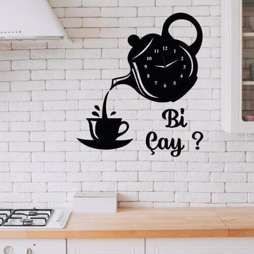 HLO 2021 Home Decoration Turkish Bi Çay? Wooden Wall Clock Quality Material Stylish Living Room New Modern Horloge Murale Modern